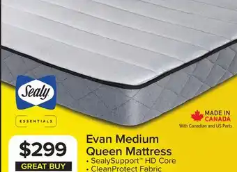 Leon's Sealy Essentials Evan Medium Mattress Collection offer