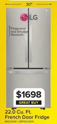 Leon's 22.0 Cu. Ft. French Door Fridge offer