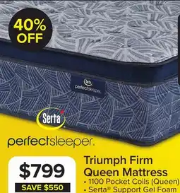 Leon's Serta Perfect Sleeper Triumph Firm Euro Top Queen Mattress offer