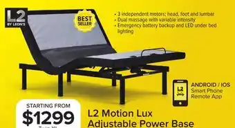 Leon's L2 Motion Lux Twin XL Adjustable Base offer