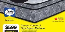 Leon's Sealy Posturepedic Correct Comfort I Firm Eurotop Queen Mattress offer