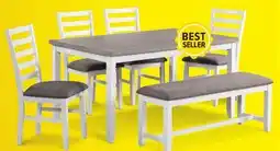 Leon's Breeze 6-Piece Dining Set - White, Grey offer