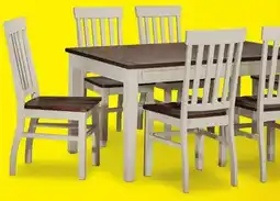 Leon's Caylie 7-Piece Dining Set - Ivory, Driftwood offer