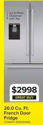 Leon's Bosch 36 Stainless Steel French Door Refrigerator (26.0 cu. ft.) - B36FD50SNS offer