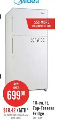 The Brick Midea 18 Cu. Ft. Top-Freezer Refrigerator - MRT18S4AWW offer