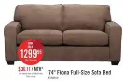 The Brick Made in Canada Fiona 74 Chenille Fabric Full-Size Sofa Bed with Track Arms - Mocha Brown offer