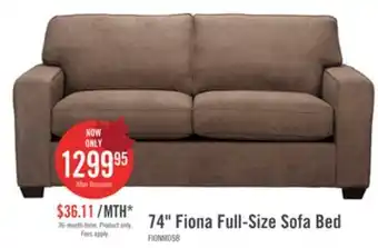 The Brick Made in Canada Fiona 74 Chenille Fabric Full-Size Sofa Bed with Track Arms - Mocha Brown offer