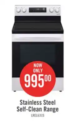 The Brick LG 6.3 Cu. Ft. Smart Electric Range with EasyClean - Stainless Steel - LREL6321S offer