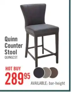 The Brick Quinn Counter-Height Stool with Vegan Leather Fabric - Grey offer