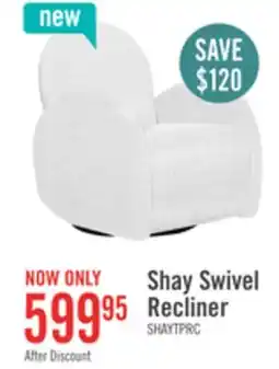 The Brick Shay 33 Chenille Fabric Swivel Glider Reclining Accent Chair - River Rock Beige offer