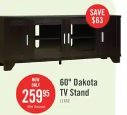 The Brick Dakota 60 TV Stand with Storage and Cable Management for TVs up to 65- Espresso offer