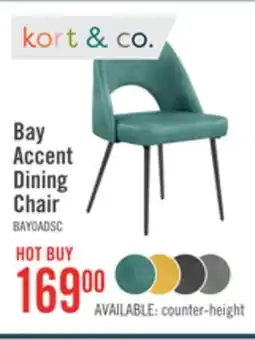 The Brick Kort & Co. Bay Dining Chair with Vegan Leather Fabric, Metal - Aqua offer