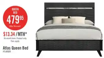 The Brick Atlas Panel Bed with Headboard & Frame, Mid-Century Modern, Black - Queen Size offer