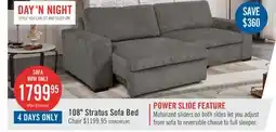 The Brick Stratus 108 Faux Fur Fabric Full-Size Sofa Bed with Power Sliding - Fog Grey offer