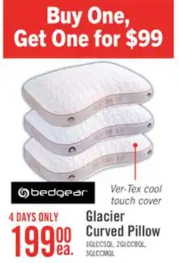 The Brick BEDGEAR Glacier Cuddle Curve 1.0 Pillow - Stomach Sleeper offer