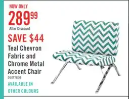 The Brick Teal Chevron Fabric and Chrome Metal Accent Chair offer