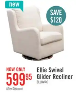 The Brick Ellie 29 Linen-Look Fabric Swivel Glider Accent Chair with Wingback and Recessed Arms - Beige offer