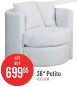 The Brick Made in Canada Petite 36 Chenille Fabric Swivel Cuddler Accent Chair - Teddy Star Grey offer