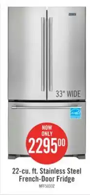 The Brick Maytag 33 22 Cu. Ft. French-Door Refrigerator - Fingerprint Resistant Stainless Steel - MRFF5033PZ offer