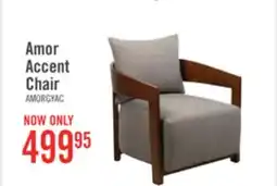 The Brick Amor 28.54 Fabric Accent Chair with Wood Arms and Legs - Grey offer