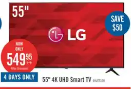 The Brick LG 55 4K UHD HDR10+ HGiG 60Hz webOS Smart TV (55UT7570PUB) offer