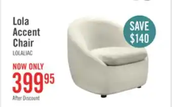 The Brick Lola 28.7 Chenille Boucle Fabric Curved Accent Chair with Removable Seat Cushion - White offer