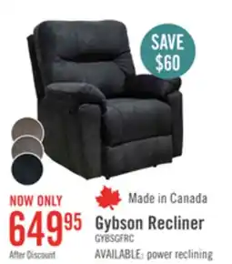 The Brick Made in Canada Gybson 38 Fabric Glider Reclining Chair - Graphite Grey offer