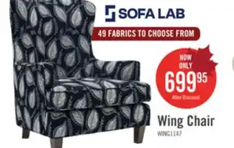 The Brick Made in Canada Sofa Lab Customizable Wingback 32 Fabric Accent Chair - Midnight Multicolour offer