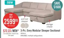 The Brick Envy 3-Piece Chenille Fabric Sleeper Sectional with Two Storage Chaises - Almond Beige offer