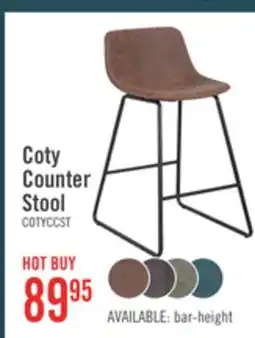 The Brick Coty Counter-Height Stool with Vegan Leather Fabric, Metal - Brown offer