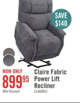 The Brick Claire 34 Chenille Fabric Power Lift Reclining Chair - Granite Grey offer