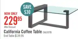 The Brick California 47.25 Modern Glass Top Coffee Table - Distressed Grey offer