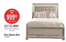 The Brick Diva Panel Bed with Headboard & Frame, Glam, Vegan Leather, Silver - Queen Size offer