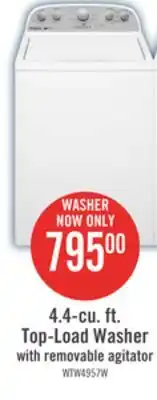 The Brick Whirlpool 4.4 Cu. Ft. Top-Load Washer - White - WTW4957PW offer