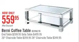 The Brick Berni 47.2 Glam Mirror & Glass Top Coffee Table with Shelf - Silver Metal with Diamond Look Legs offer