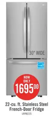 The Brick LG 30 22 Cu. Ft. French-Door Refrigerator - Smudge Proof Stainless Steel - LRFNS2200S offer