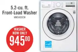 The Brick LG 5.2 Cu. Ft. Front-Load High-Efficiency Washer - White - Stackable - WM3400CW offer