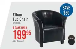 The Brick Ethan 31 Faux Leather tub-Style Accent Chair with Wood Legs - Black offer