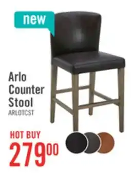 The Brick Arlo Counter-Height Stool with Vegan Leather Fabric - Bison Brown offer