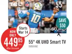 The Brick TCL 55 4K UHD LED HDR Pro+ 60Hz Google Smart TV (55S551G-CA) offer