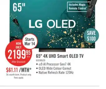 The Brick LG 65 OLED evo 4K HDR10 120Hz AMD FreeSync webOS Smart TV (OLED65C4PUA) offer