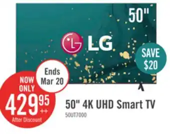 The Brick LG 50 4K UHD HDR10 Pro HGiG webOS Smart TV (50UT7000PUA) offer