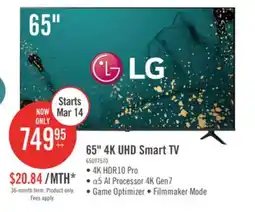 The Brick LG 65 4K UHD HDR10+ HGiG 60Hz webOS Smart TV (65UT7570PUB) offer