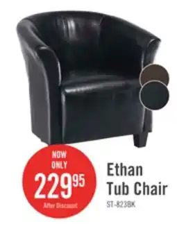 The Brick Ethan 31 Faux Leather tub-Style Accent Chair with Wood Legs - Black offer