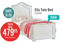 The Brick Ella Panel Bed with Headboard & Frame for Kids, Chevron Pattern, White - Twin Size offer