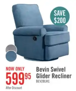 The Brick Bevin 34.4 Chenille Fabric Swivel Glider Reclining Chair - Blue offer