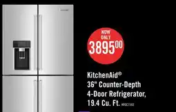 The Brick KitchenAid 36 19.4 Cu. Ft. Counter-Depth 4-Door Refrigerator - Stainless Steel - KRQC736RPS offer