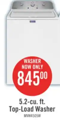 The Brick Maytag 5.2 Cu. Ft. Top-Load Washer - White - MVW4505MW offer