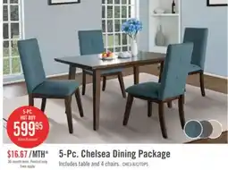 The Brick Chelsea 5pc Dining Set with Table & 4 Taupe Chairs, 60W - Walnut Brown offer