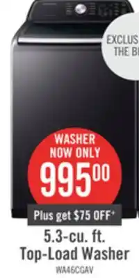 The Brick Samsung 5.4 Cu. Ft. Top-Load Washer - Black Stainless Steel - WA46CG3505AVA4 offer